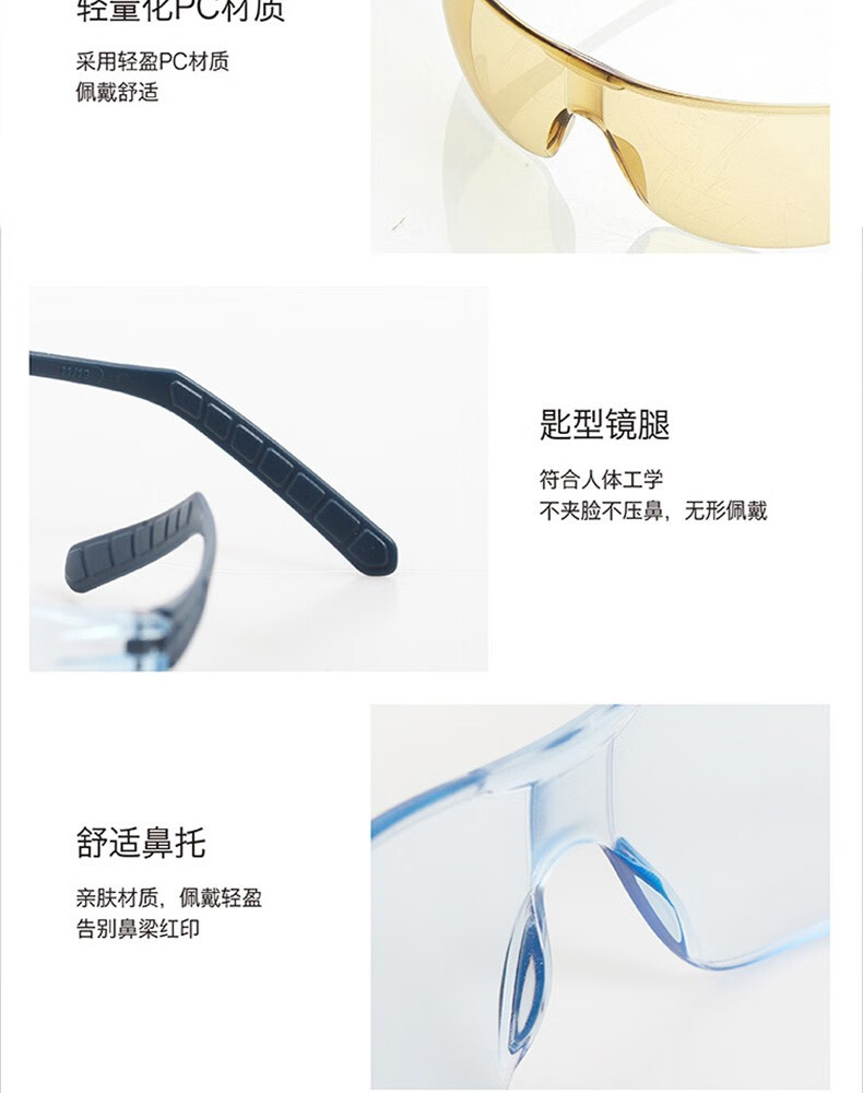 代爾塔101145 HELIUM DETECTABLE可探測款防霧防刮防沖擊安全防護眼鏡10