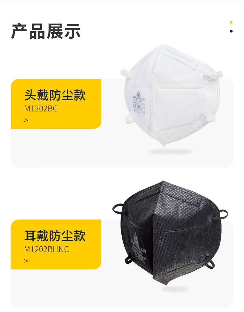 代爾塔104201 M1202BC折疊頭戴式FFP2級防塵口罩8