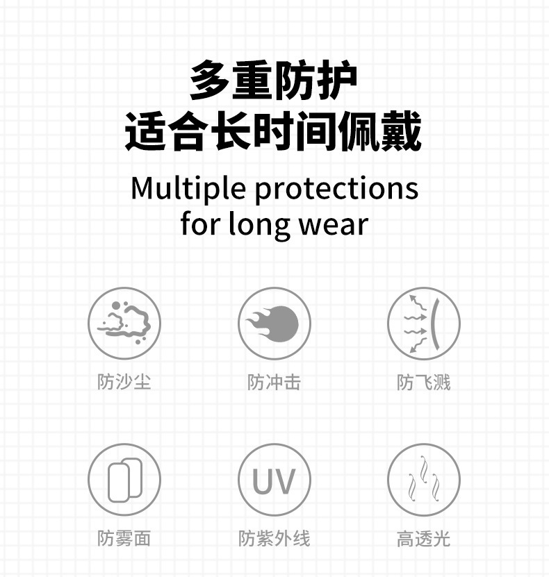 2定和DH4011高清透明多功能防護眼鏡