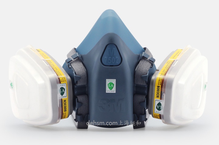 3M7502+6003防有機及酸性氣體防毒面具圖片-正面