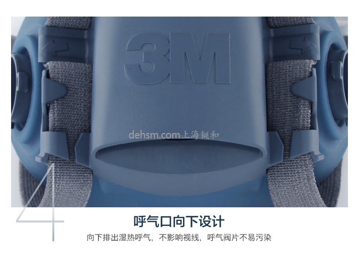 3M7502+7093防液體噴濺防塵面具呼氣口向下設計