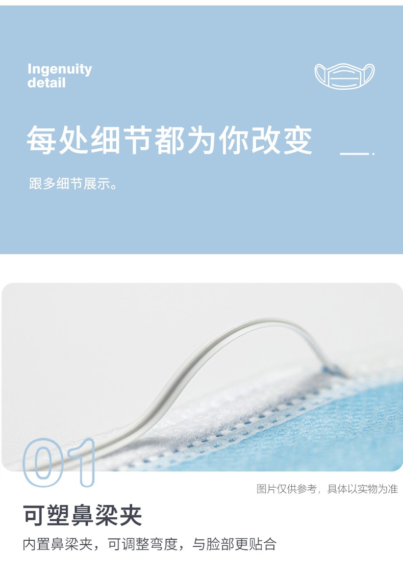 定和DH9001一次性使用無紡布口罩可塑鼻梁夾