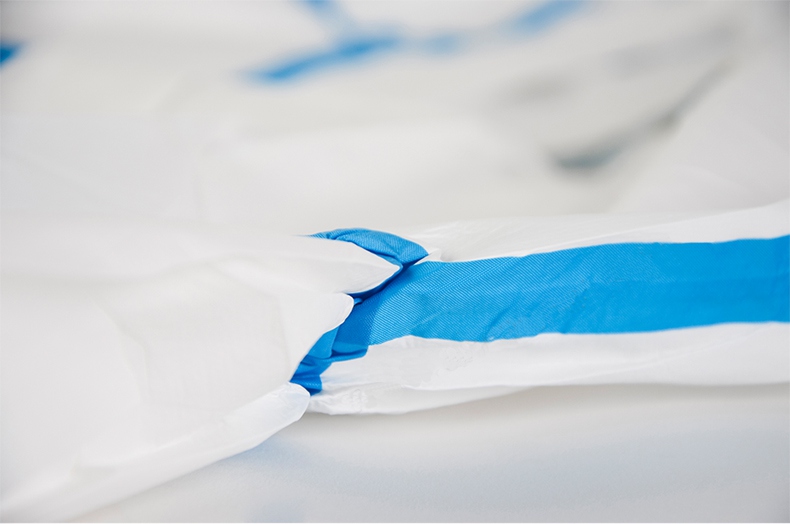 綠禾雀一次性醫(yī)用防護服藍色膠條密封