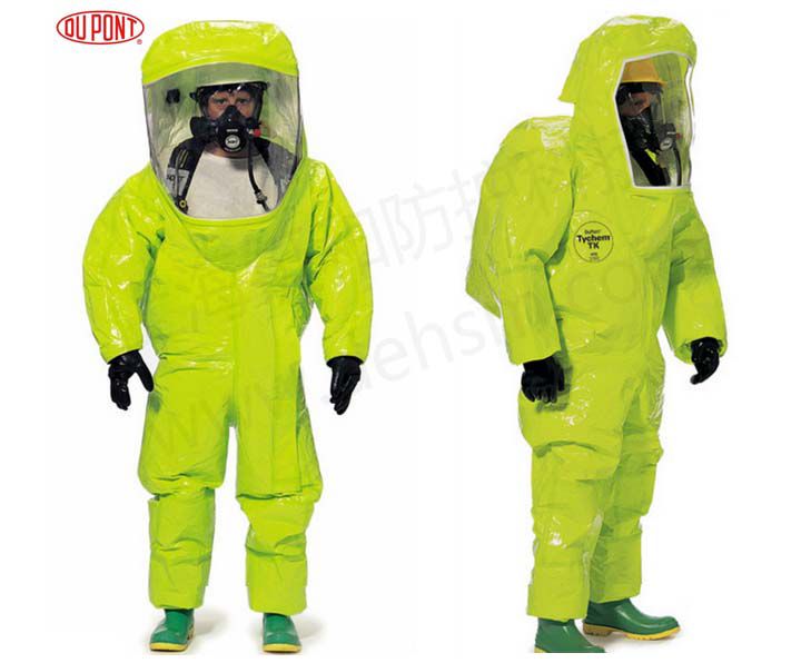 杜邦TK554 A級防護服配空氣呼吸器使用圖片