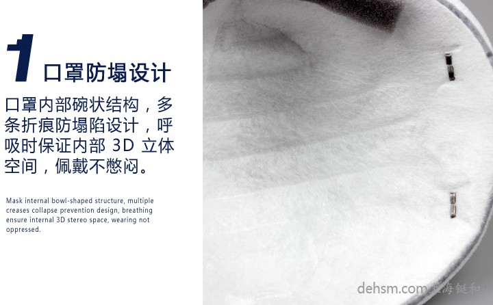 3M8246R95口罩杯狀結(jié)構(gòu)，保證口罩呼吸空間，佩戴不憋悶